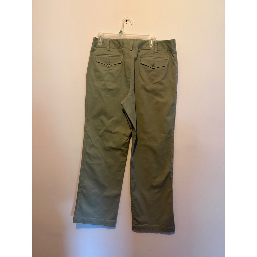 Rafaella Womens Wide Leg Stretch Cotton Twill Pants Fatigue Green sz 14 ROH2476